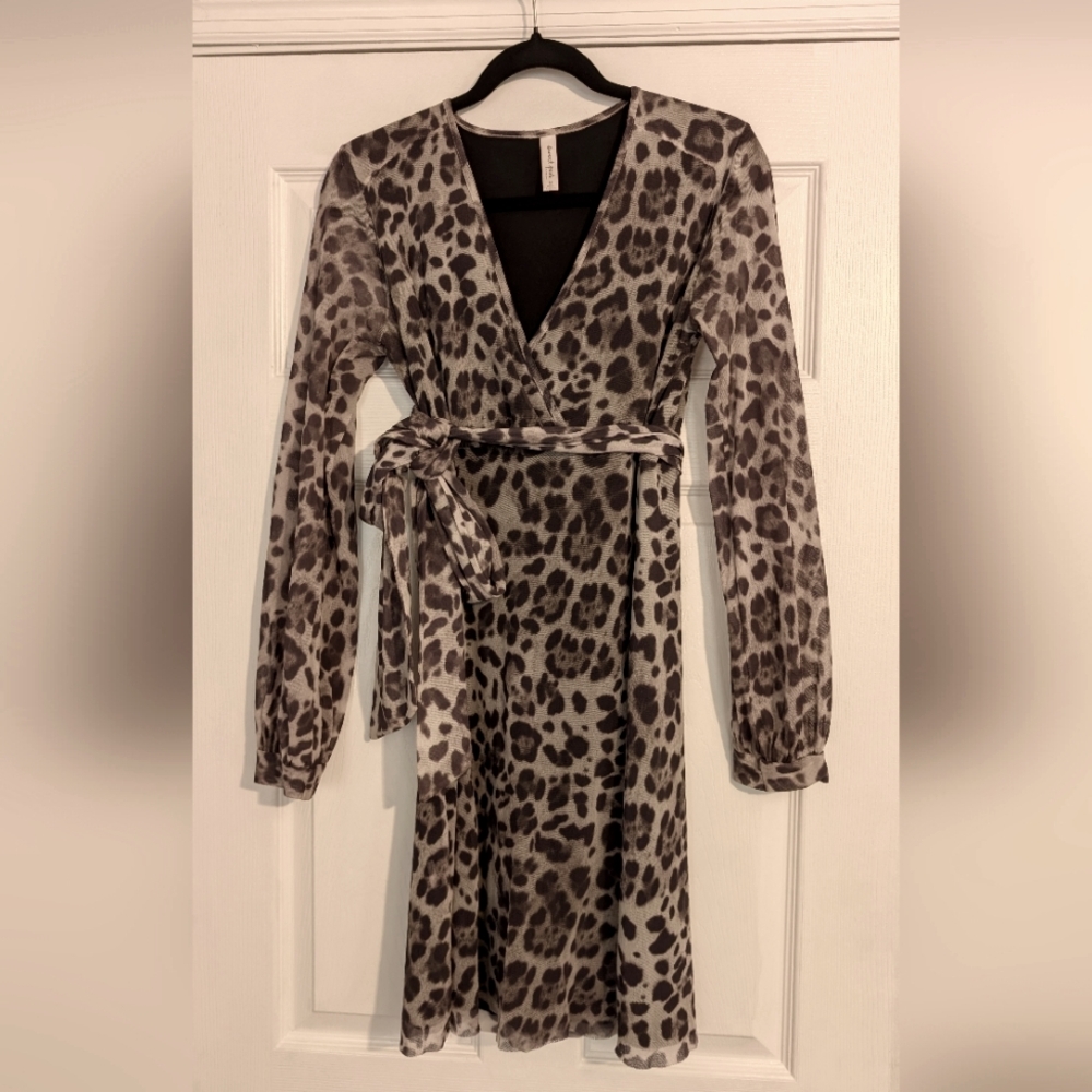 Leopard Print Wrap Dress